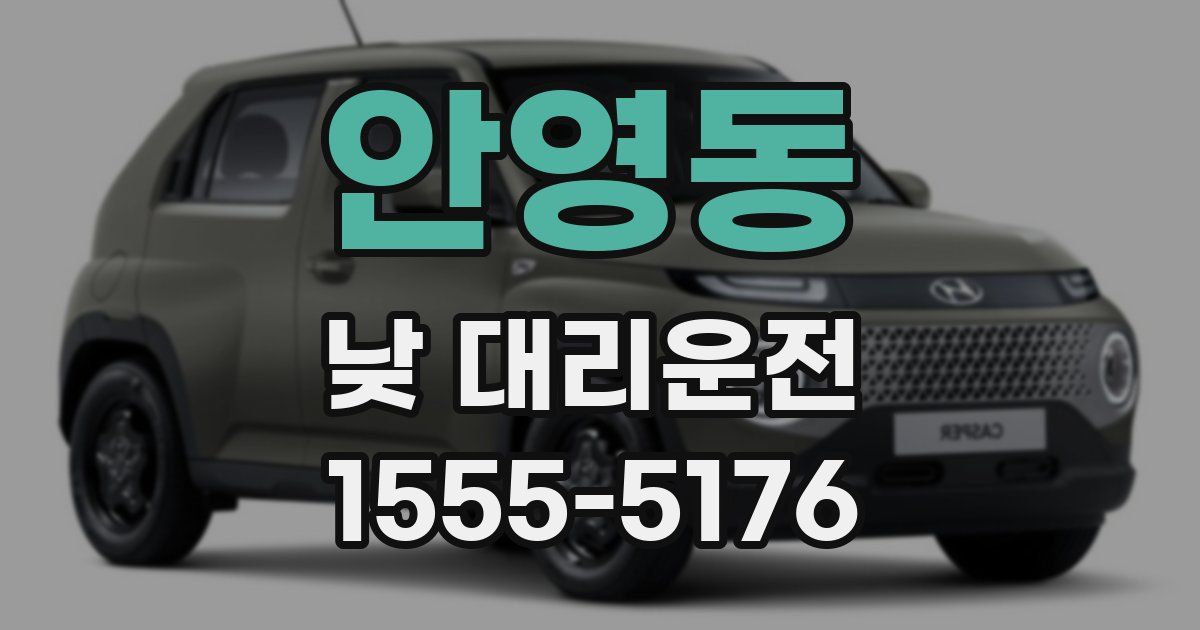 안영동 낮 대리운전