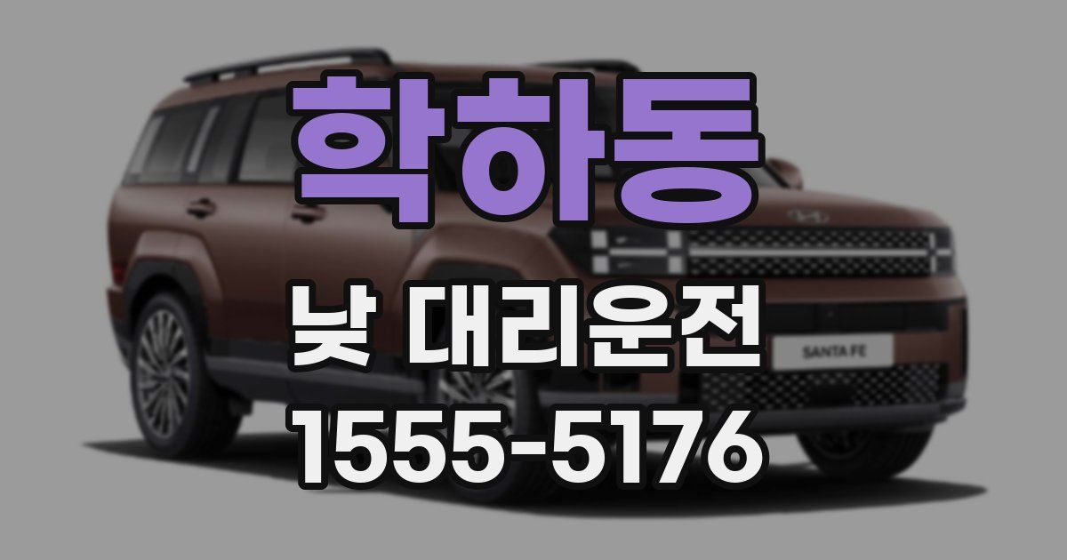 학하동 낮 대리운전