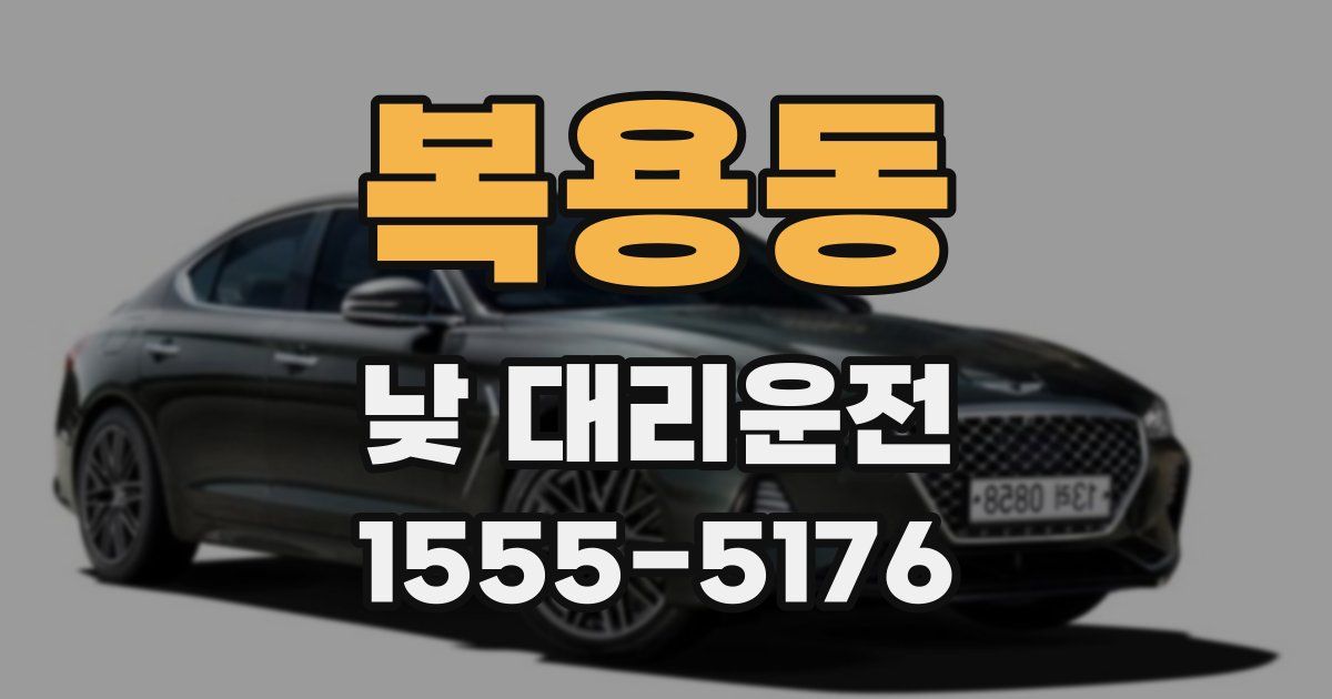 복용동 낮 대리운전