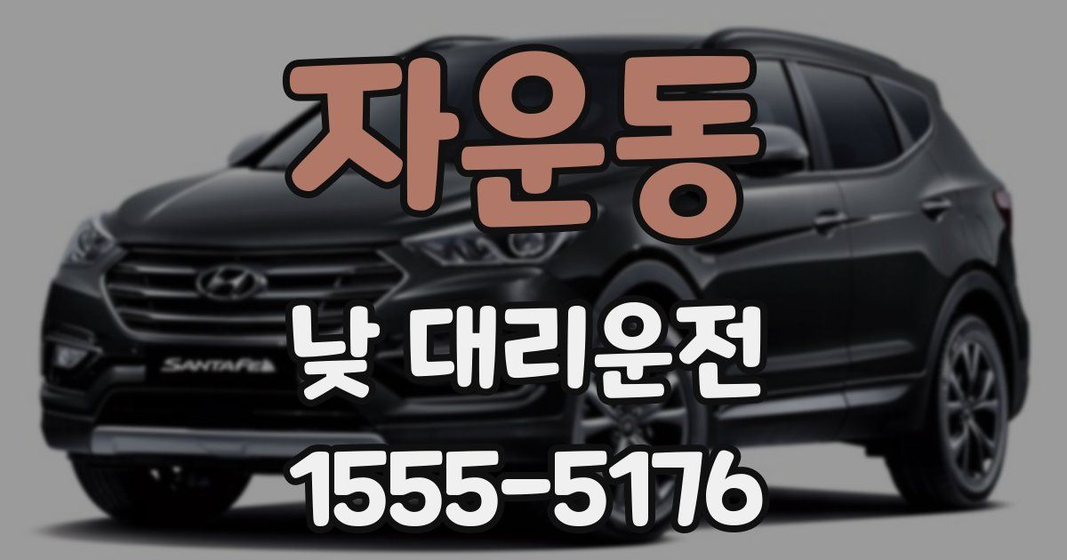 자운동 낮 대리운전