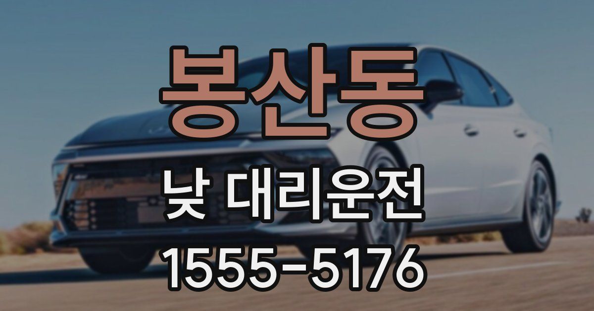 봉산동 낮 대리운전