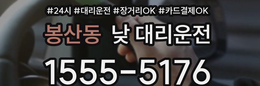 봉산동 낮 대리운전