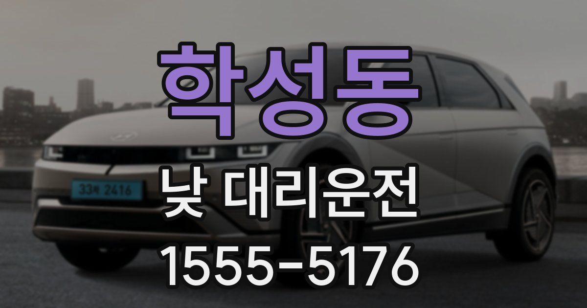 학성동 낮 대리운전