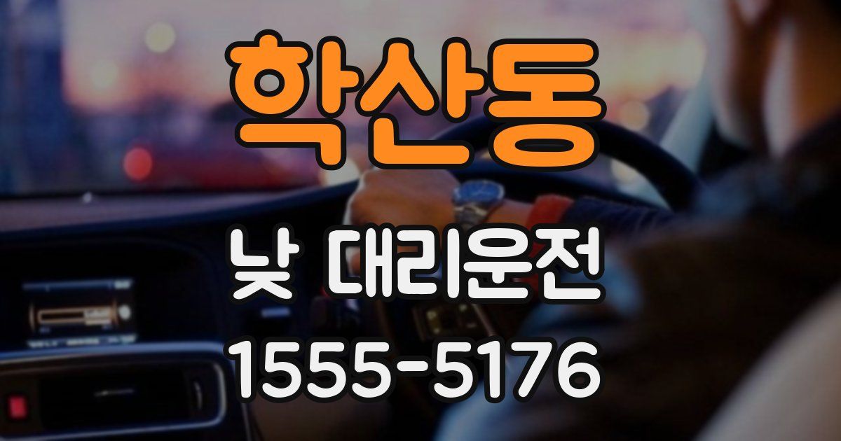 학산동 낮 대리운전