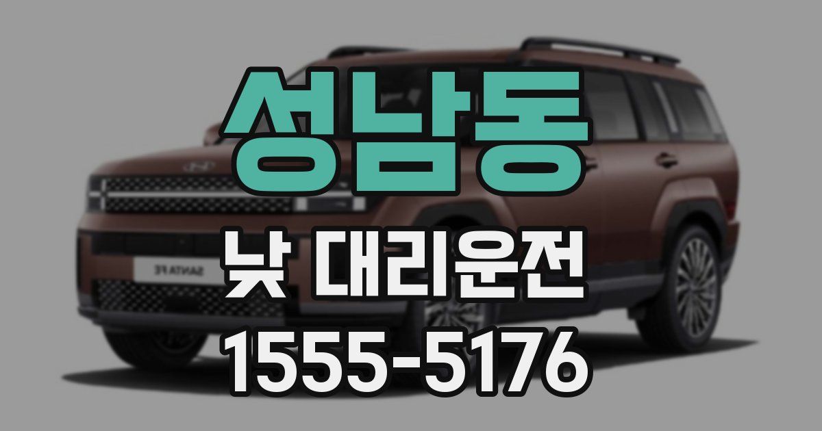 성남동 낮 대리운전