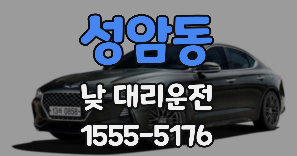 성암동 낮 대리운전