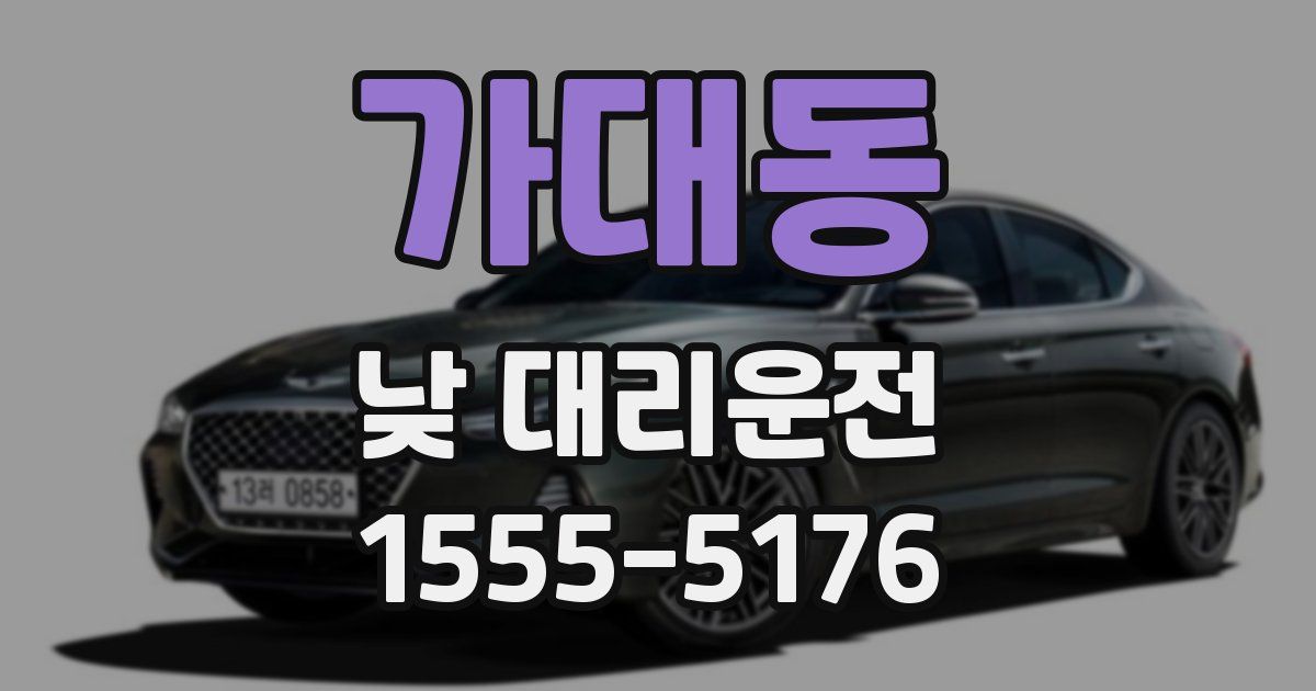 가대동 낮 대리운전