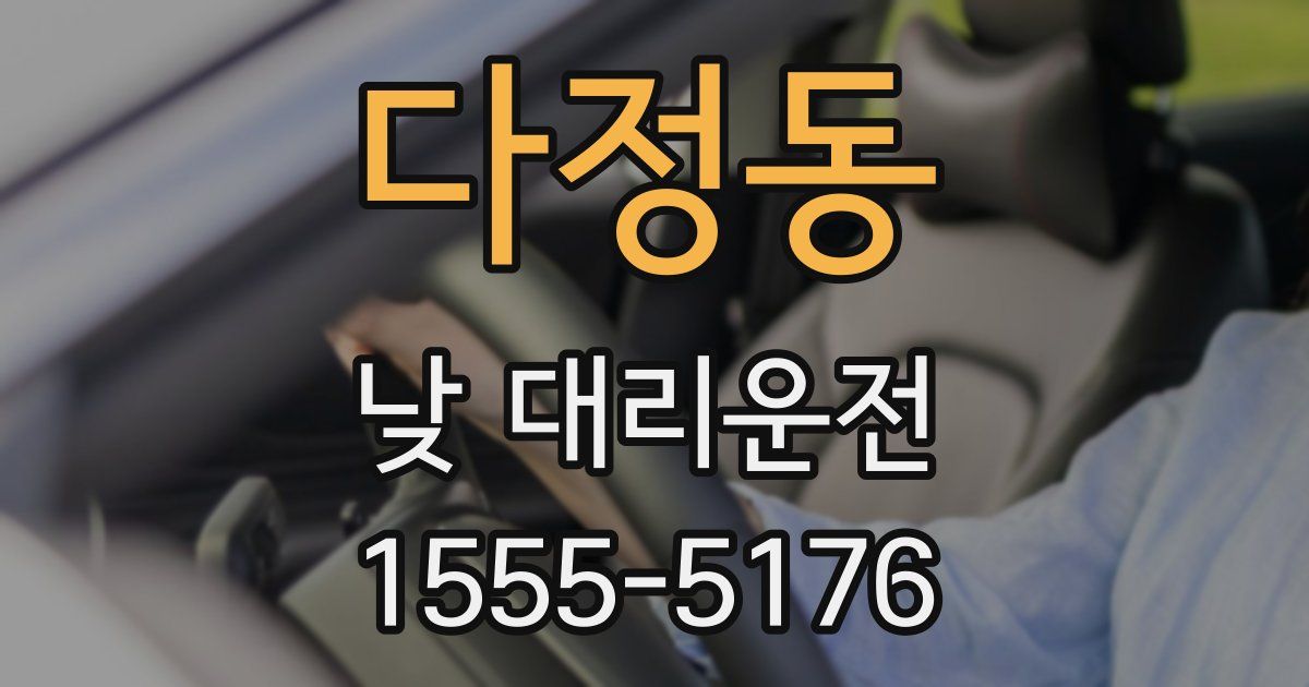 다정동 낮 대리운전