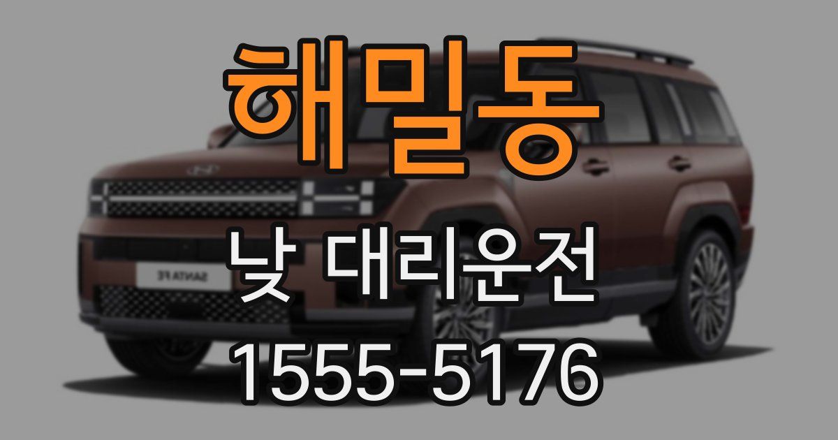 해밀동 낮 대리운전