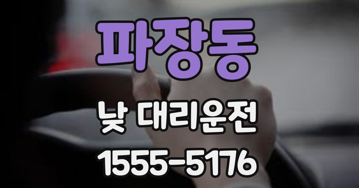 파장동 낮 대리운전