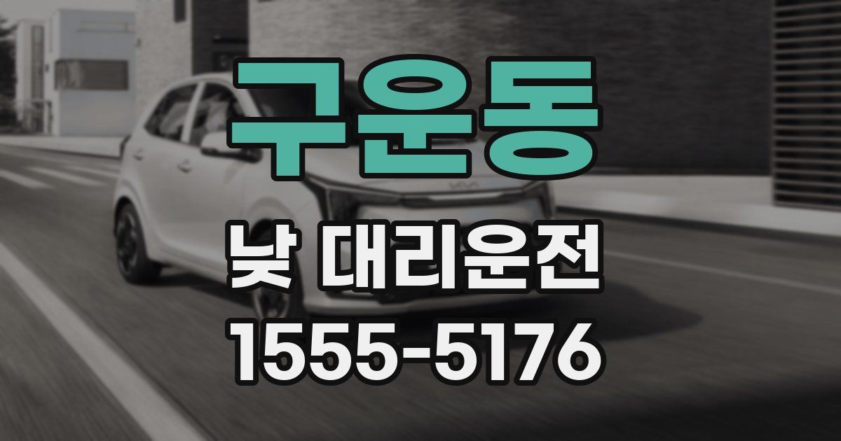구운동 낮 대리운전