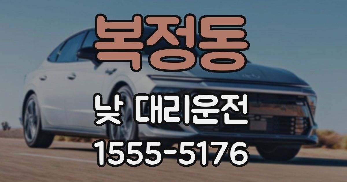 복정동 낮 대리운전