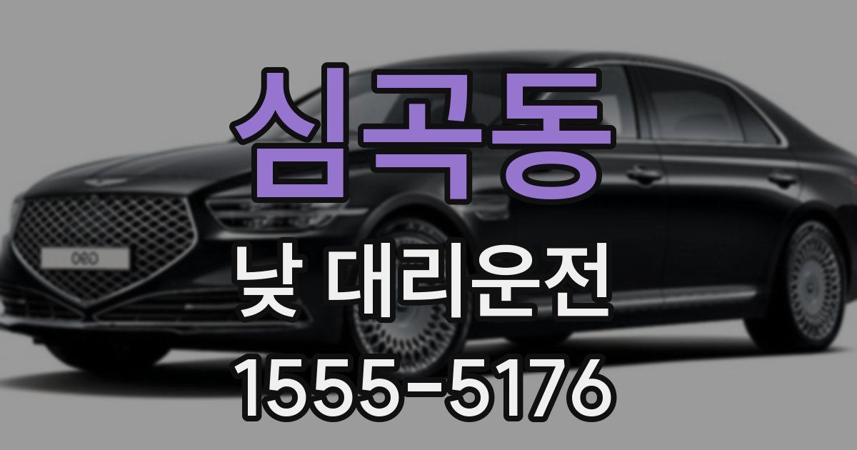심곡동 낮 대리운전