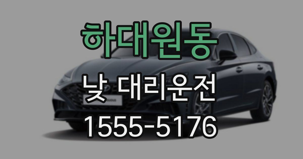 하대원동 낮 대리운전