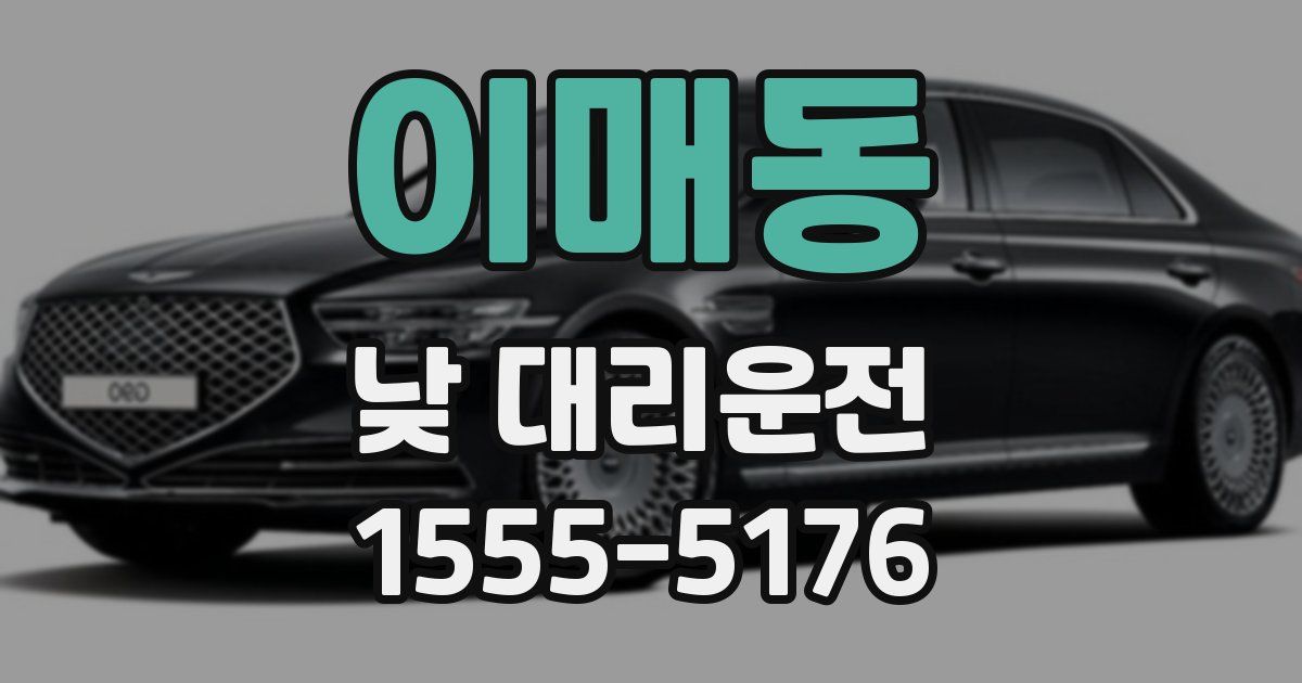 이매동 낮 대리운전