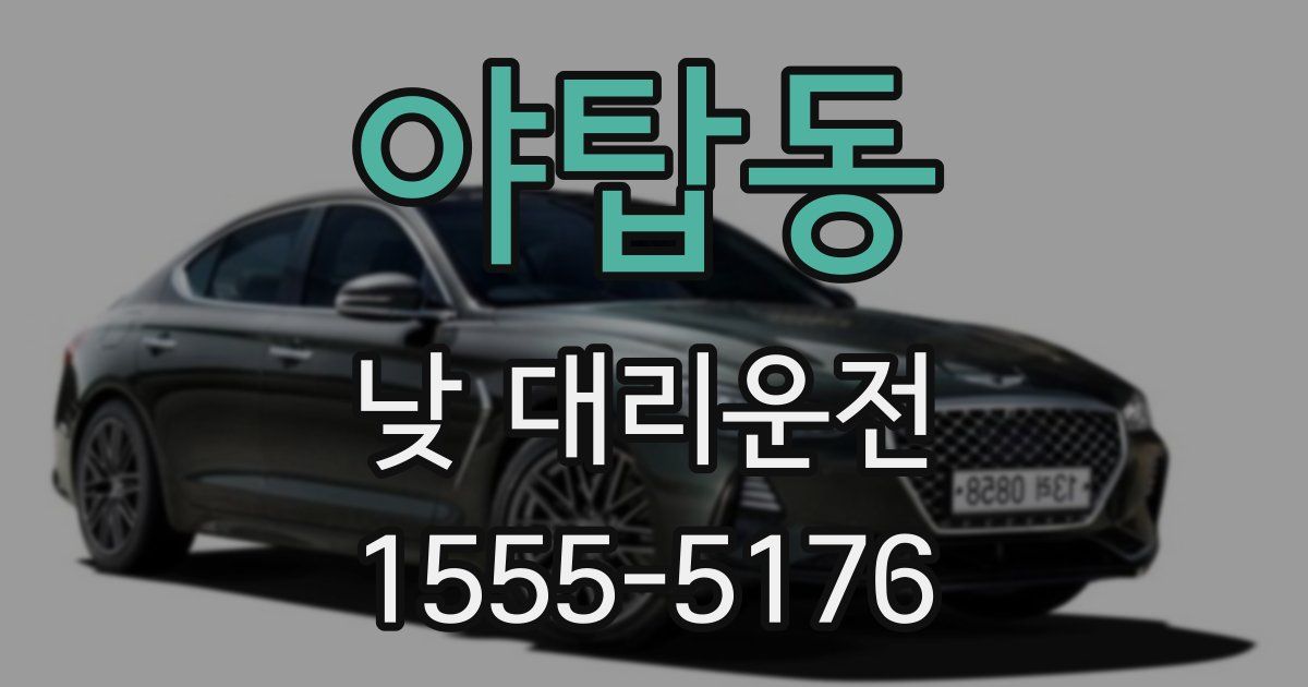 야탑동 낮 대리운전