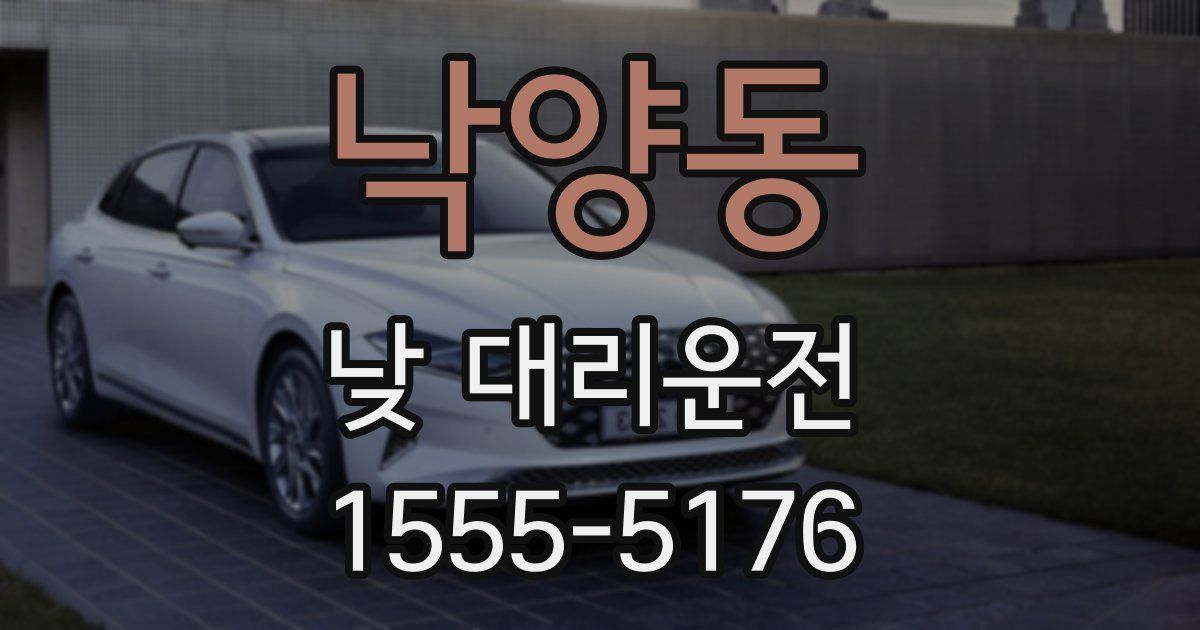 낙양동 낮 대리운전