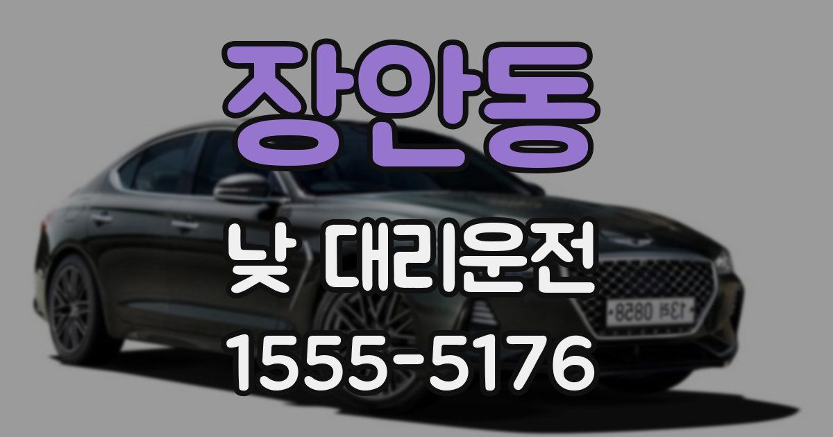 장안동 낮 대리운전