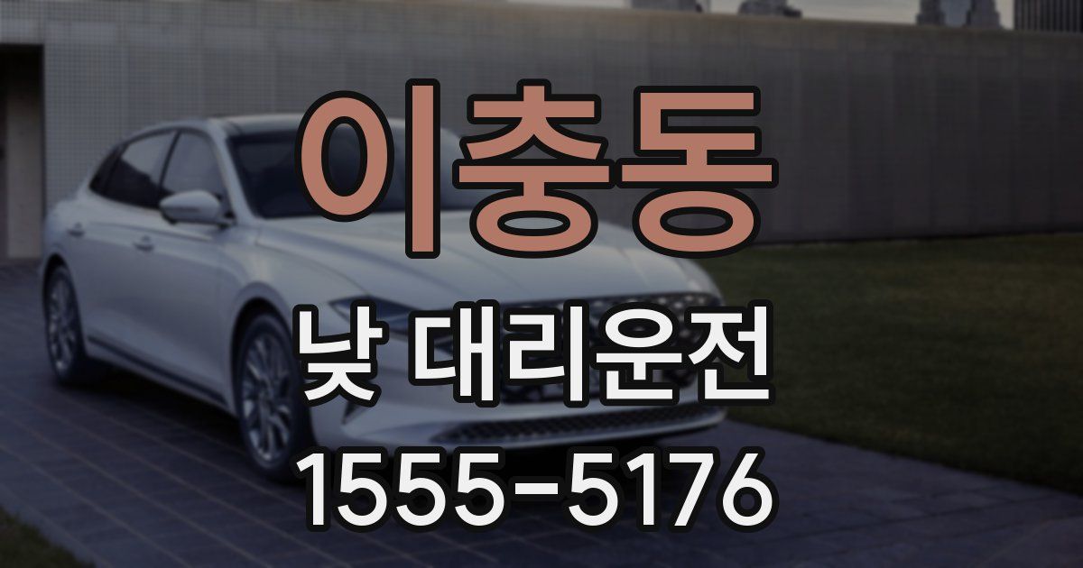 이충동 낮 대리운전