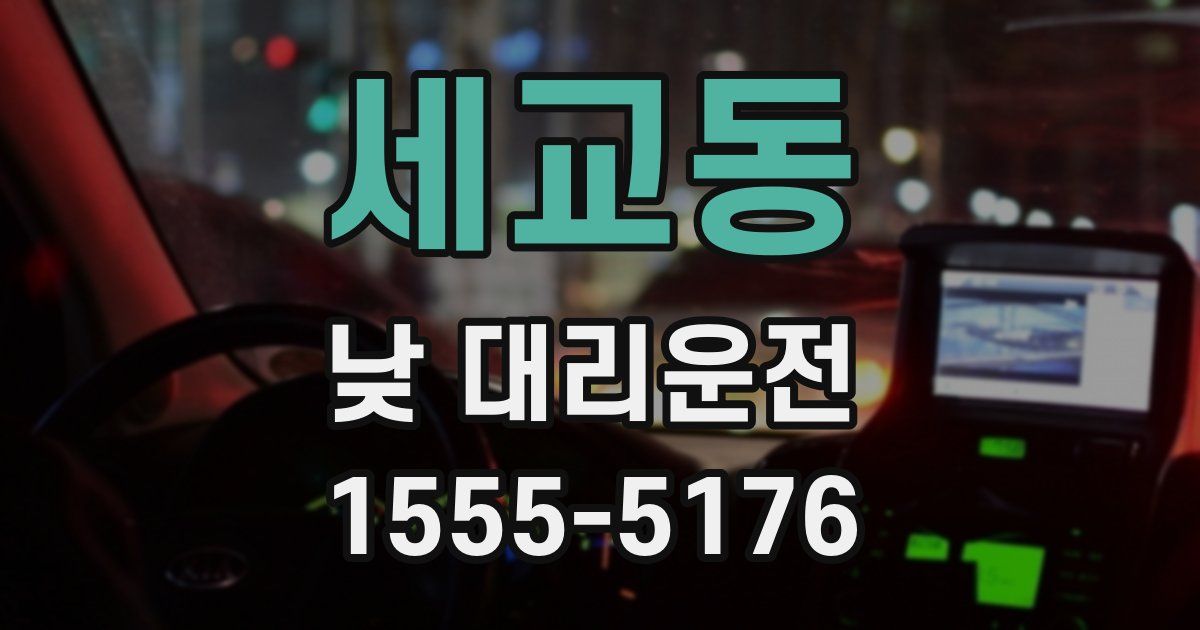 세교동 낮 대리운전