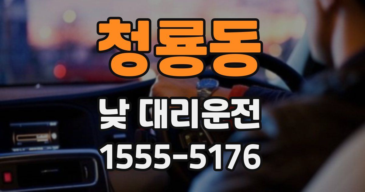 청룡동 낮 대리운전