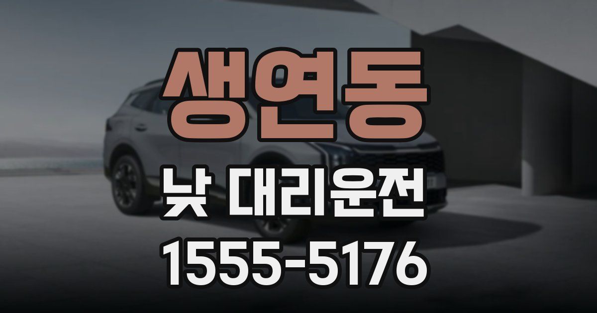 생연동 낮 대리운전