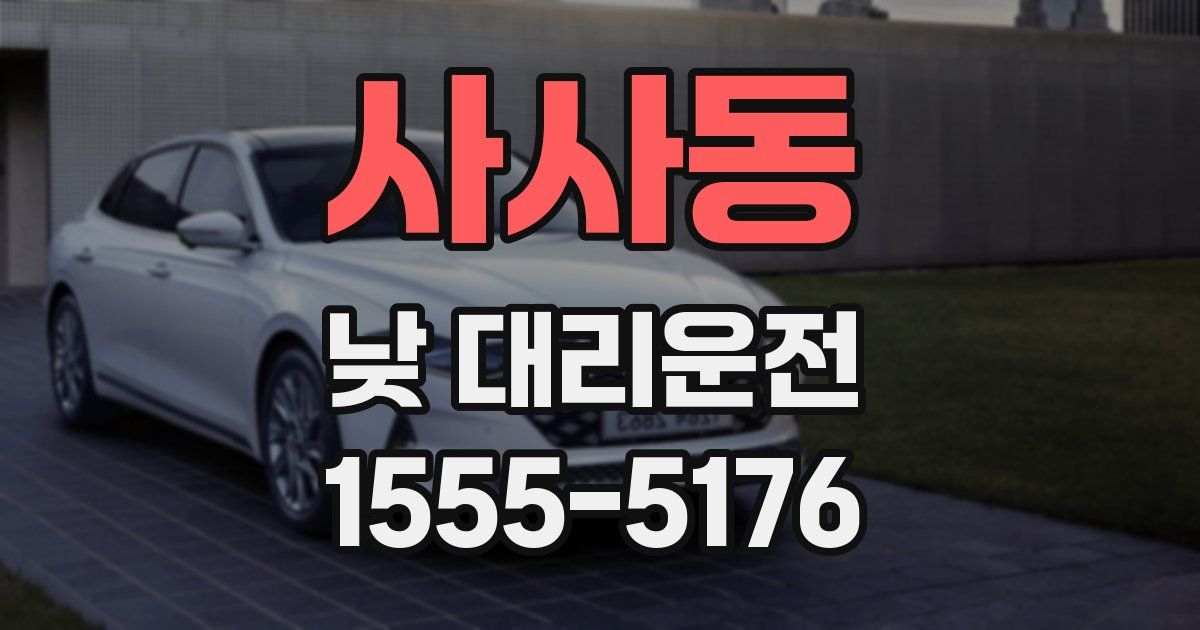사사동 낮 대리운전