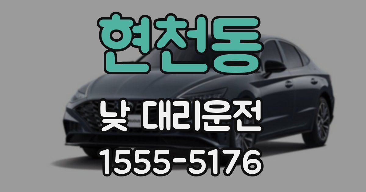 현천동 낮 대리운전