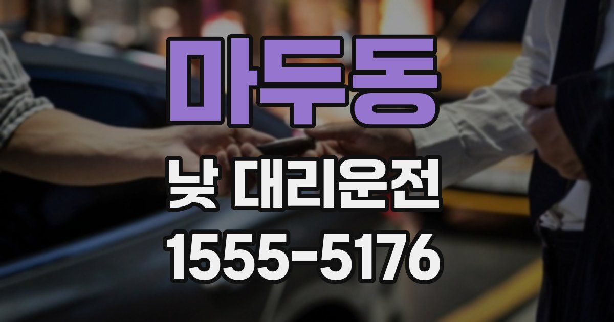마두동 낮 대리운전