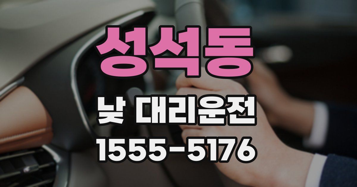 성석동 낮 대리운전