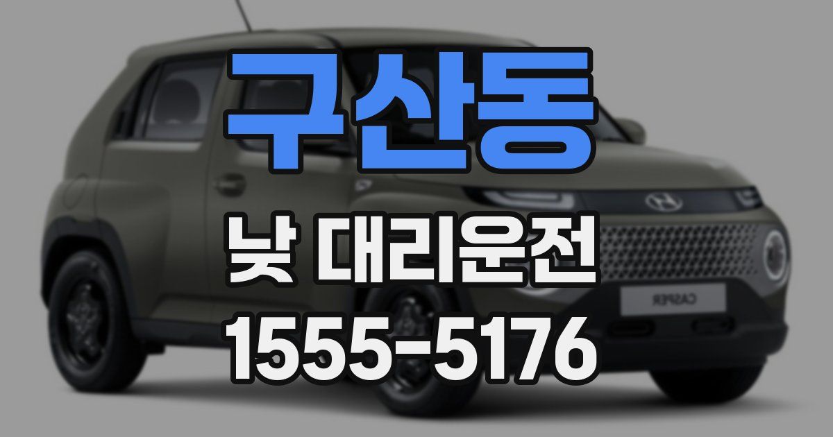 구산동 낮 대리운전