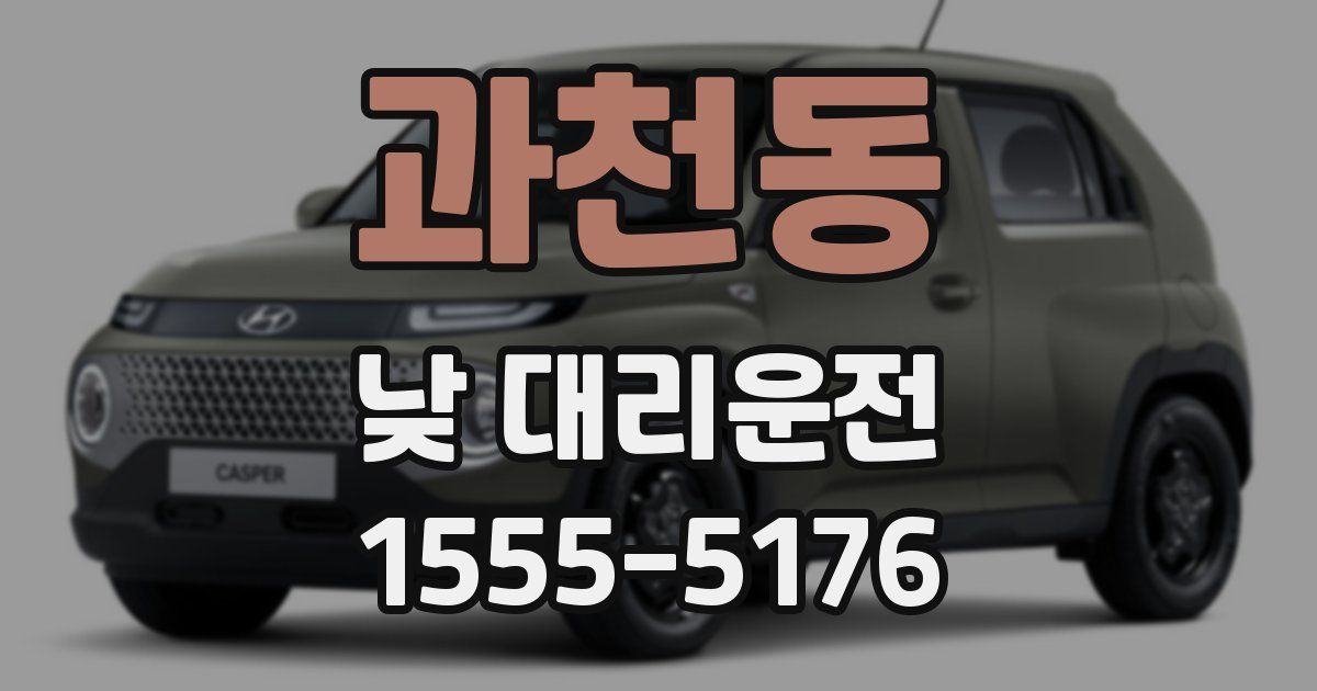 과천동 낮 대리운전