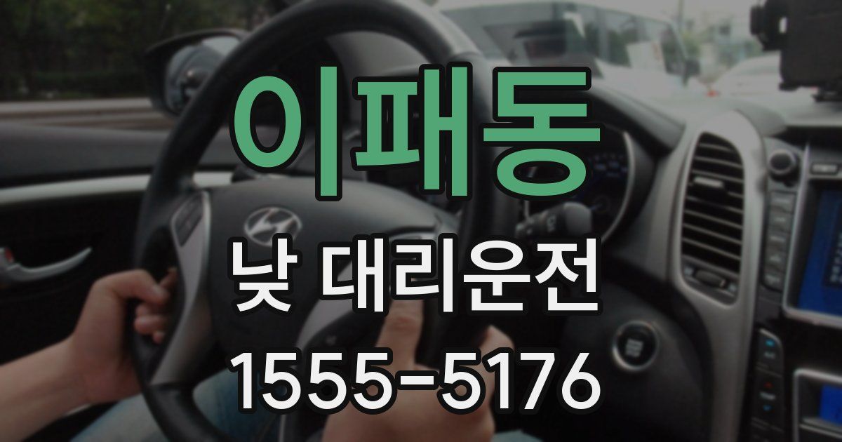 이패동 낮 대리운전