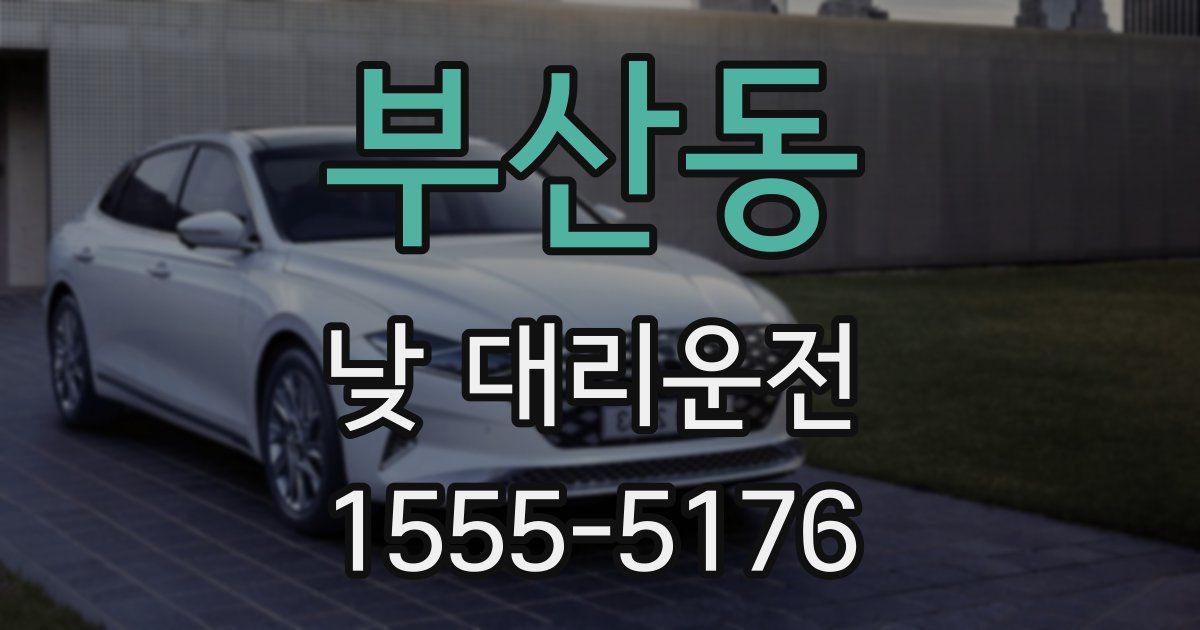 부산동 낮 대리운전