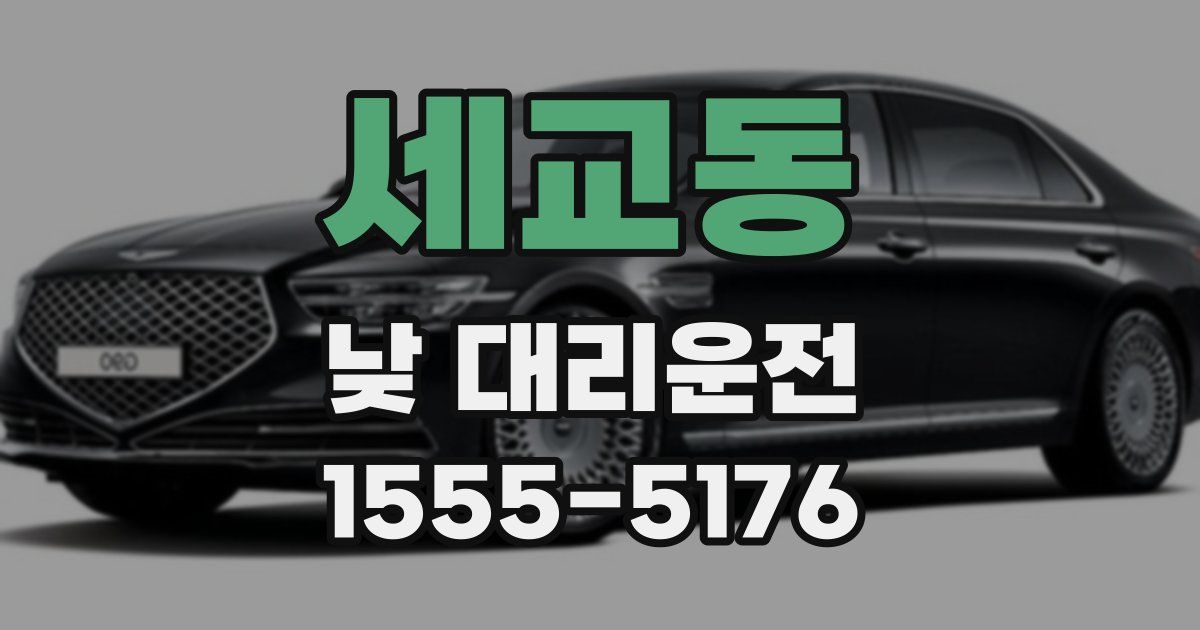 세교동 낮 대리운전