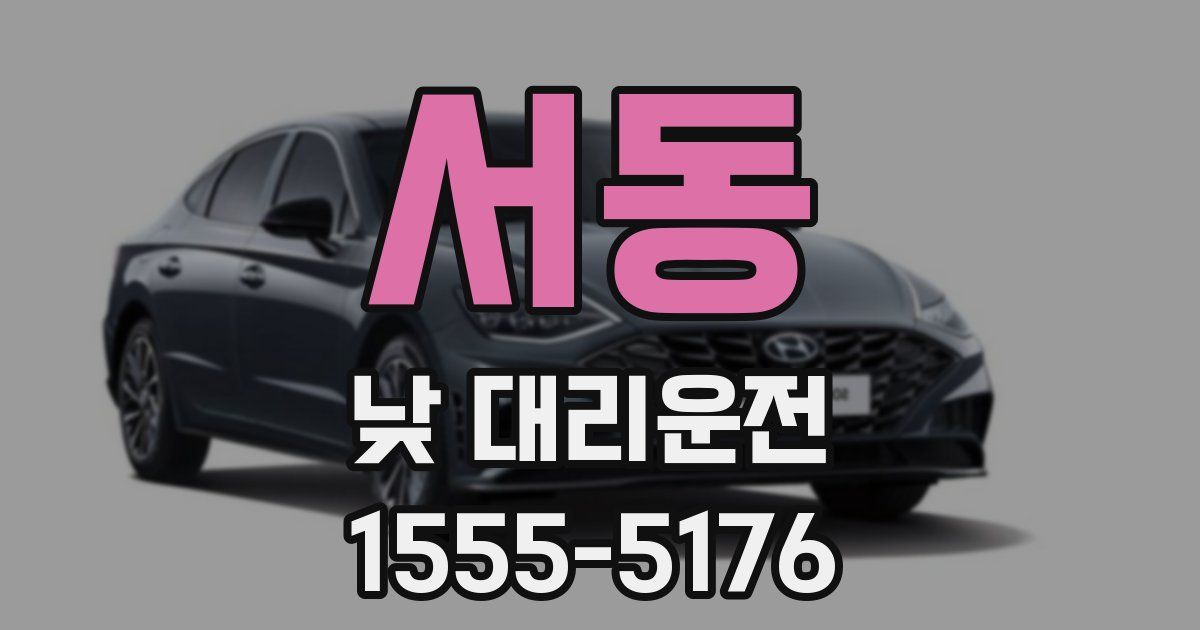 서동 낮 대리운전