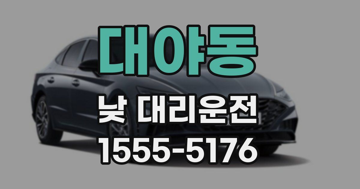 대야동 낮 대리운전