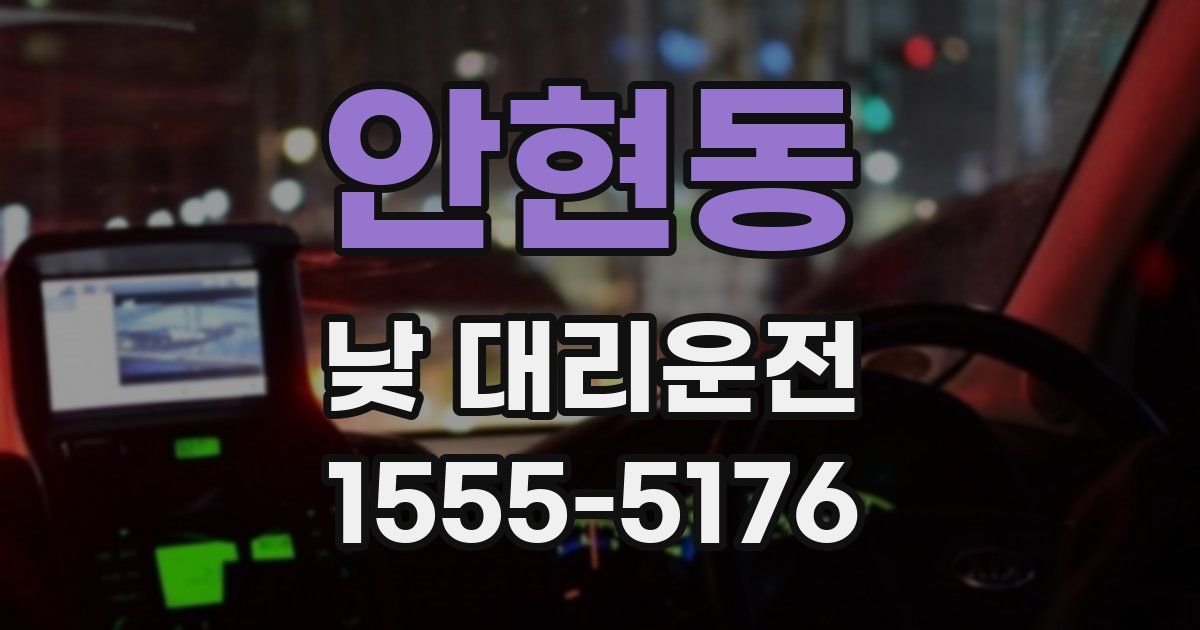 안현동 낮 대리운전