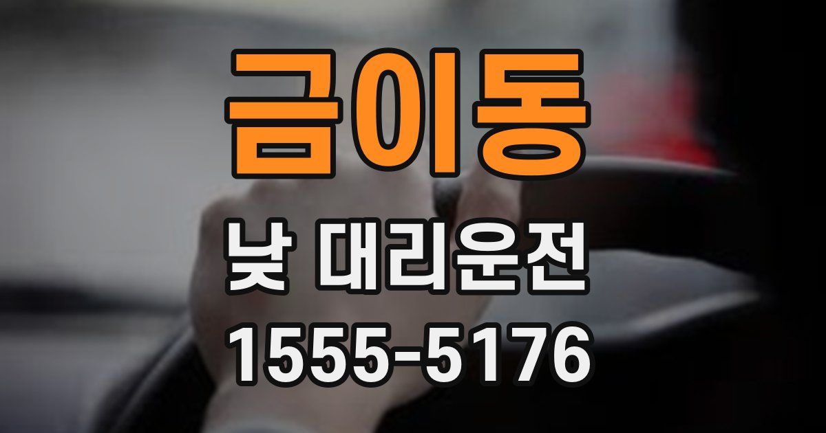 금이동 낮 대리운전