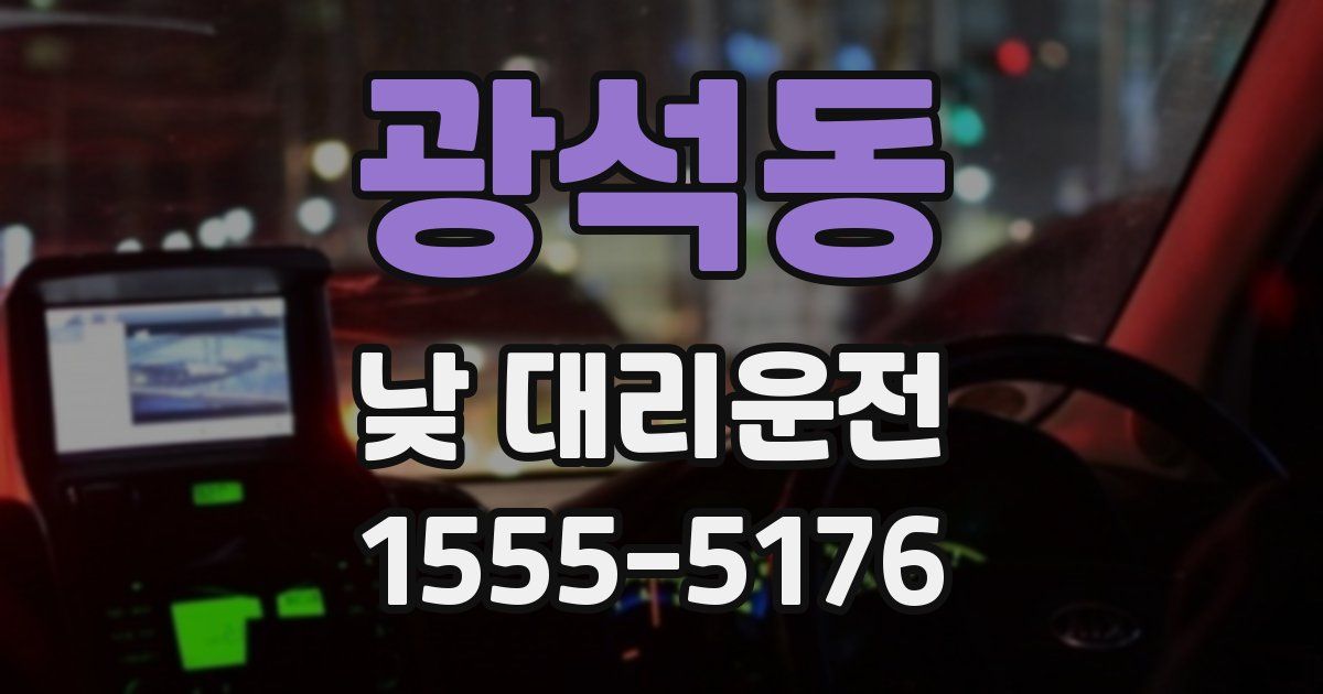 광석동 낮 대리운전