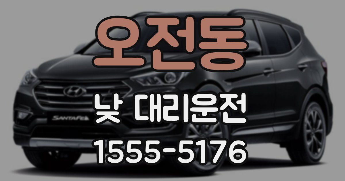 오전동 낮 대리운전