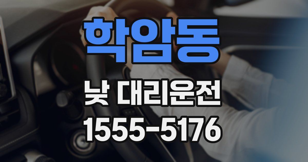 학암동 낮 대리운전