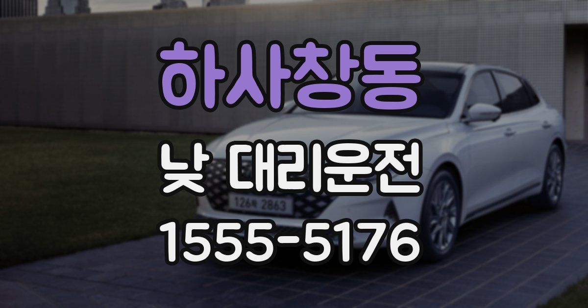 하사창동 낮 대리운전