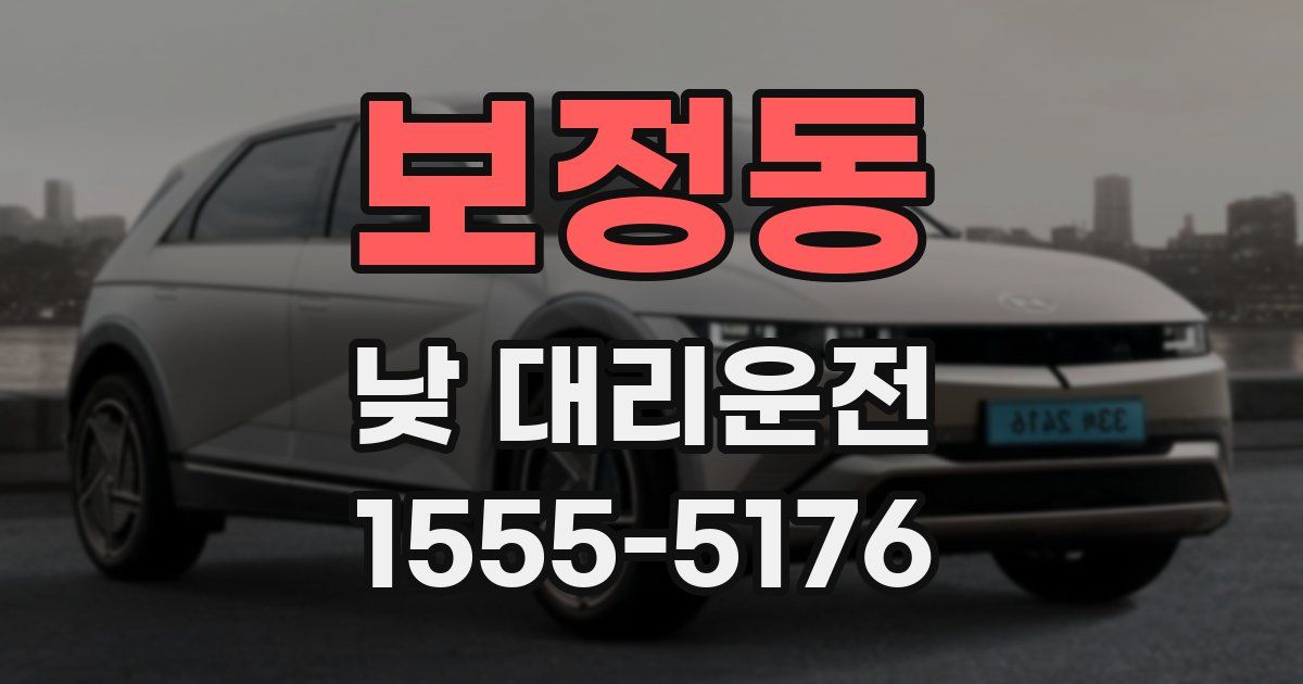 보정동 낮 대리운전