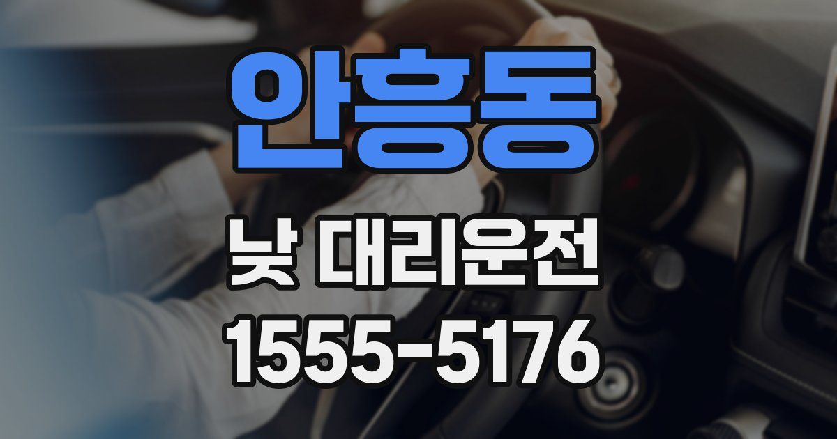 안흥동 낮 대리운전