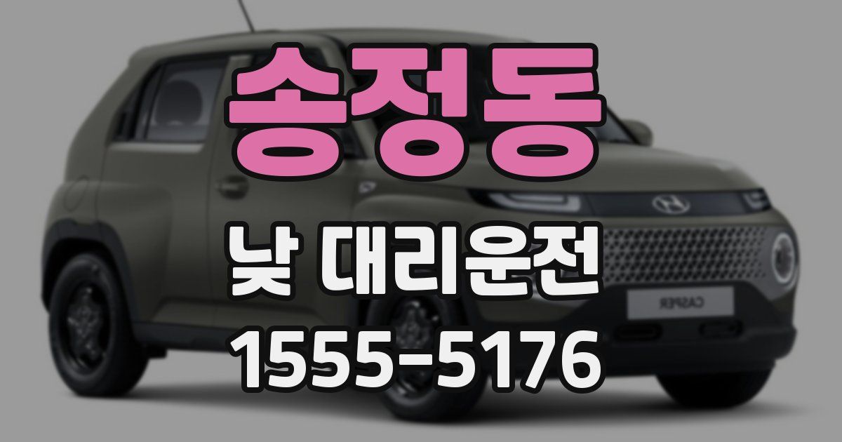 송정동 낮 대리운전