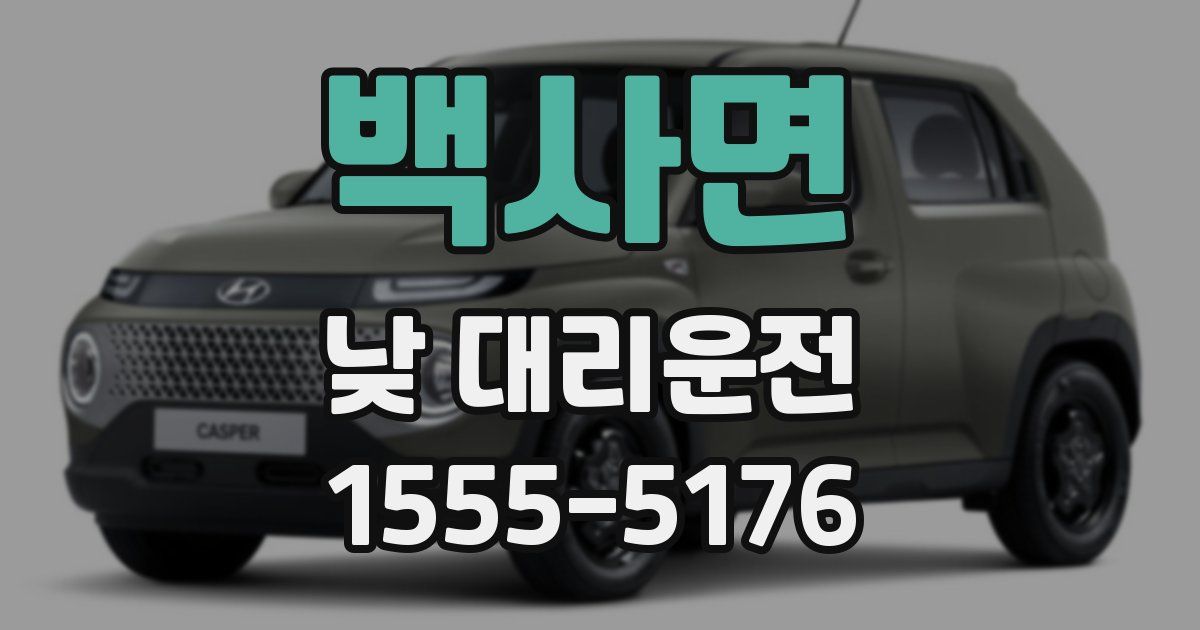 백사면 낮 대리운전