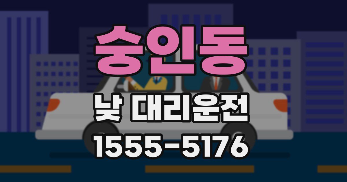 숭인동 낮 대리운전