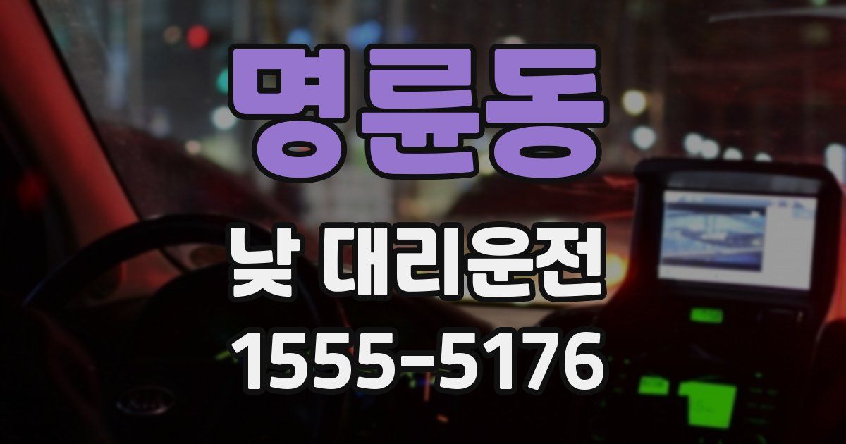 명륜동 낮 대리운전
