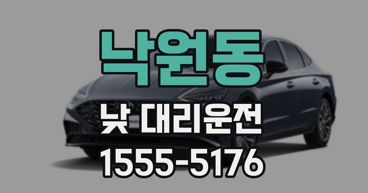 낙원동 낮 대리운전